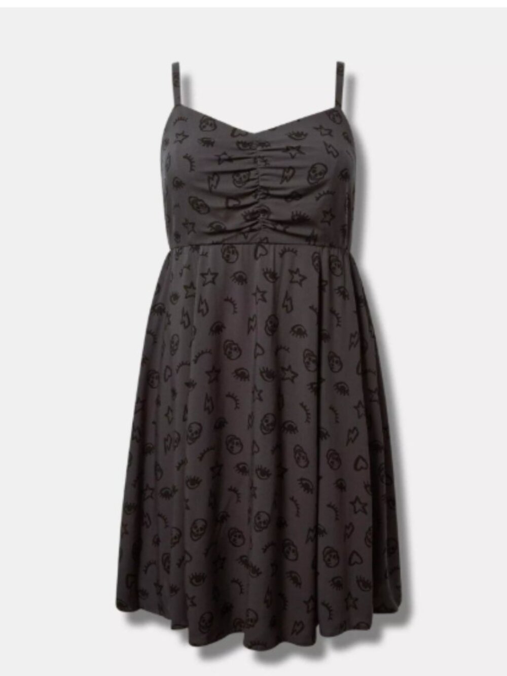 Torrid Mini Challis Skater Dress stars and skulls